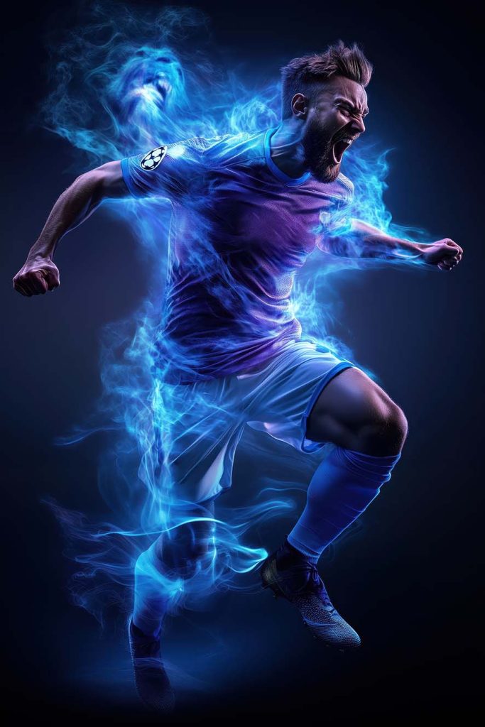 Jugador de Futbol vibrante y dinámico